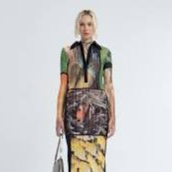 Arthur Apparel x Anthropologie Fabulous Box Pleat Shirt Dress in Fish Party 6 8 - Picture 9 of 9